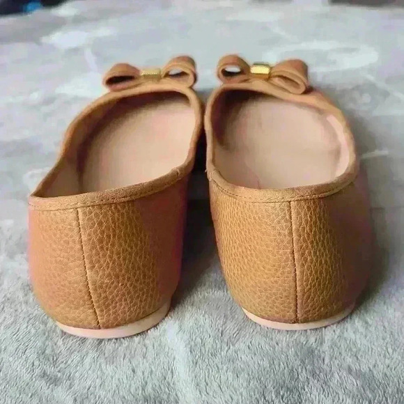 Ted Baker Brown Pebbled Leather Bow Ballerinas - Picture 5 of 7